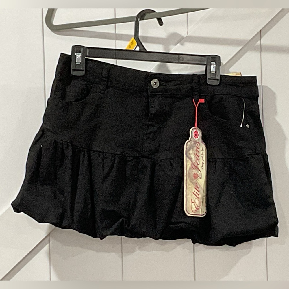Black Mini Skirt with Ruffle Detail